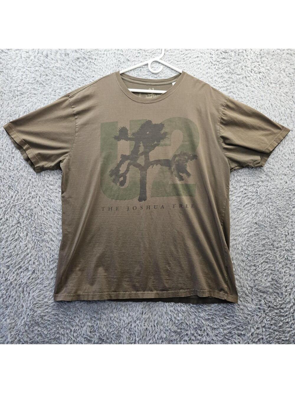 U2 The Joshua Tree Vintage T Shirt Men 3XLT Vintage Y2K Bodyrags Brown *Pinhole